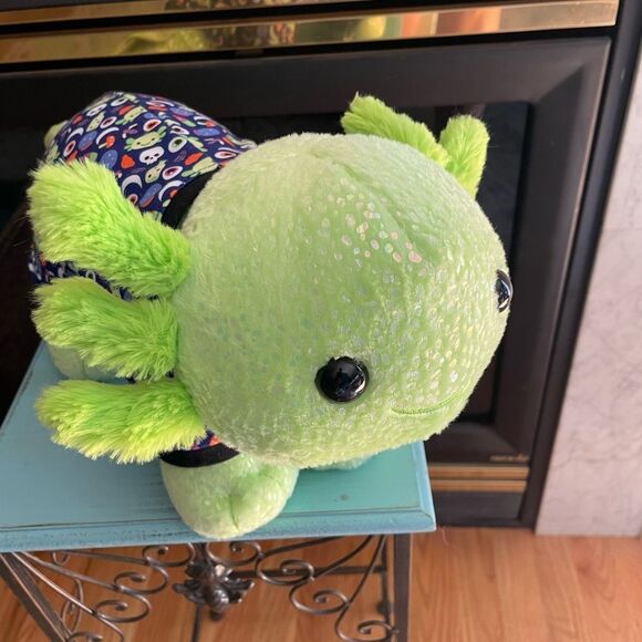 Build a Bear Lime Green Glow in The Dark AXOLOTL 19 inch Plush with Outfit! - Picture 10 of 16